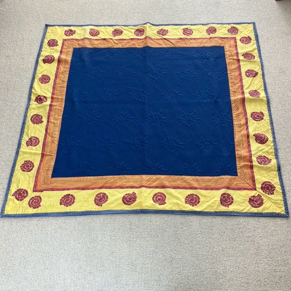 Blue And Yellow Tablecloth